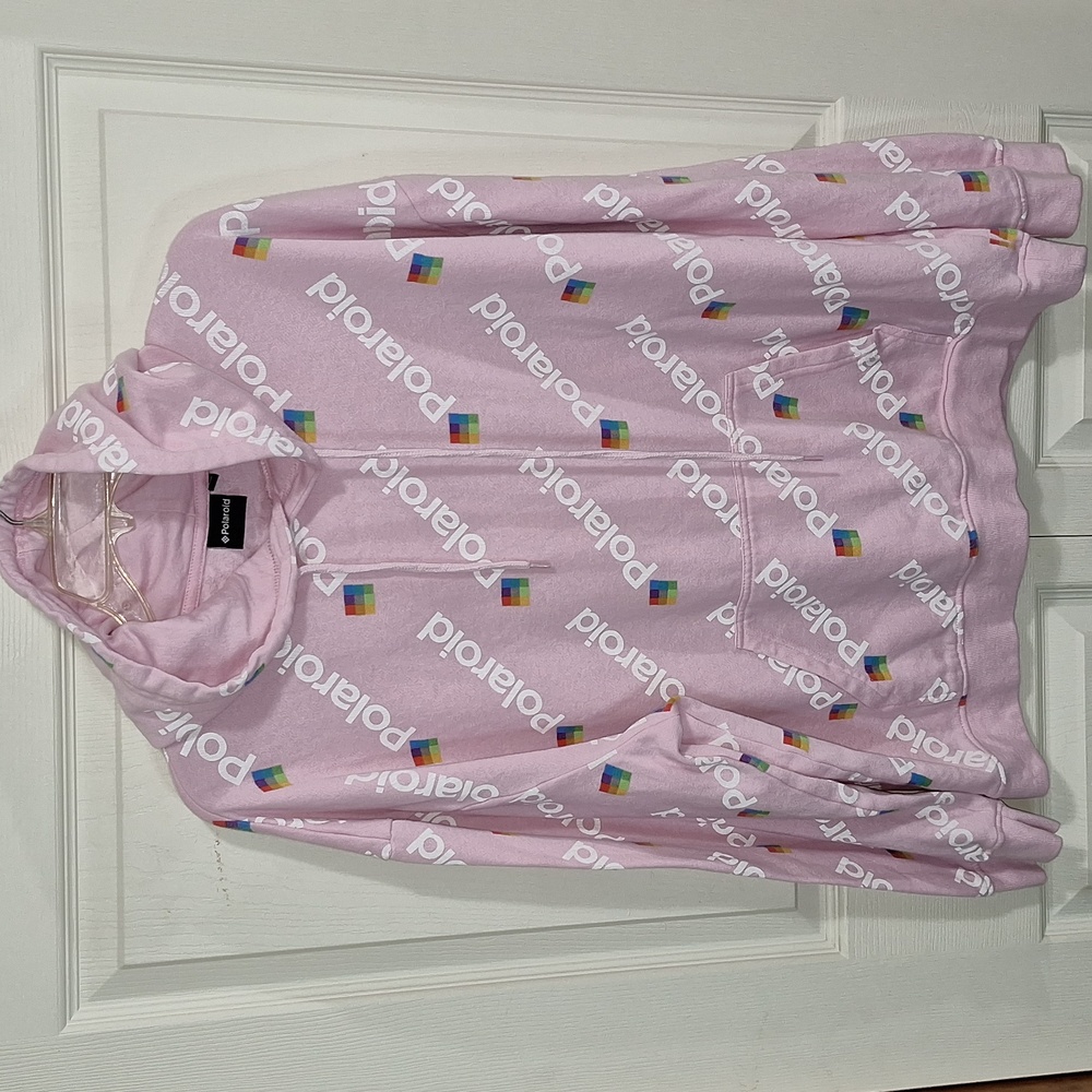 Polaroid long sleeve hoodie sweatshirt - XL - pink - Picture 1 of 6